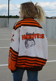 Casual Print Orange Long Lseeve Loose Oversize