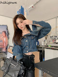 Denim Jackets for Women Chic Off Shoulder Outwear Vintage Fashion Coat Streetwear Casual Y2k Tops Chaquetas Para