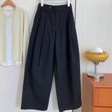 Recommendation! Trans-Empty Hammer! Temperament Black Waist Design Thin Thin Broad Leg