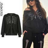 Rockmore Bone Rhinestone Women Sweatpants Casual Baggy Joggers Harem Pants Streetwear High Waist Cargo Trousers Grunge