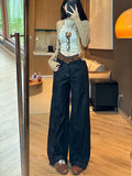 Apricot High-Waist Plus Velvet Thin Straight Jeans Women 2025 Autumn And Winter Loose Commute Wide-Legged