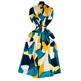 Luxury Retro V-Neck Print Dress Women's Summer French Tamped Loose Thin Long Shirt
