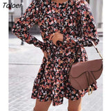 Spring Summer Dress for Women 2023 New O-neck Print Floral Long Sleeve Dress Women Casual Dresses Elegant Vestidos