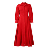 Women's Elegant Long-Sleeved Shirt Dress In Fashion And Long African