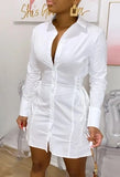 Fashion Turndown Collar Lace Up Shirt