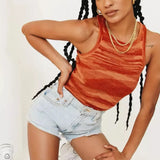 Crop Tops Women Sleeveless Y2K Skinny Tank Top Casual Summer Sexy Bodycon Green Tee Tops Vintage Fashion