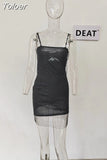 Fashion Women's Dress New Sleeveless Backless Slim Grid Diamonds Mini Spaghetti Strap Dresses Female Summer 2023