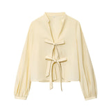 Homemade New Women's Butterfly Sweater Striped Prefectural Silk-Sleeved Shirt