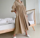 Hooded Loose Big Size Long Dress Casual Temperament Maxi Shirt Dress