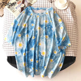 Sleeve T-shirts Women Tie-dye O-neck Chic Hot Sale Unisex Tees Teens Schoolgirls Harajuku High Street Ulzzang Tops