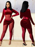 Party Sexy Mesh Patch Velour Tight