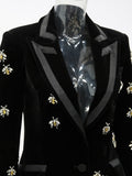 2023 new fashion women clothes turn-down collar full sleeves embroidery high waist pocket jackets mid length