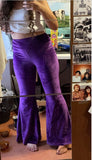 Velvet Flare Pants Vintage Wave Print Y2K 90s Trousers High Waist Streetwear Joggers Women Harajuku Sweatpants 2022