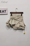Fashion Women Skirt High Waist Irregular Raw Edge Slim Sexy Asymmetric Pleated Mini Layered Skirts Summer 2023 New