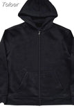 Hoodie Men Pink Skull Zip Streetwear Long Sleeve Y2K Sweater 2023 Harajuku Sweatshirt Anime Pattern Oversized Top