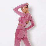 Long Sleeve Running Shirts Sexy Exposed Navel Workout T-shirts Solid Sports Shirts Quick Dry Fitness Gym Crop