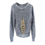 Fashioned Women 2025 Spring New Comfortable Temperament Casual Loose Round Collar Chain