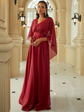 Sleeve V-Neck Formal