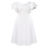 Summer New Lotus Leaf Side High-Waist A-Shaped Dress Party