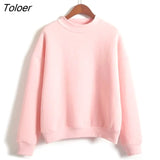 Wholesale M-XXL Cute Women Hoodies Pullover 9 Colors Autumn Coat Winter Loose Fleece Thick Knit Sweatshirt