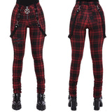 Women Plaid Pants High Waist Gothic Punk Pant Spring Summer Streetwear Woman Fashion Zipper Y2k Long Bottoms Pants