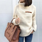 Jumper Fleece Sweater Ladies Fashion Tops Zip Winter Sweaters Long Sleeve Pullovers Sweater Pull Femme Sudadera