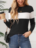 Wish Autumn And Winter Explosion Women's Clothing Women's Knitted Long-Sleeved Color Repair