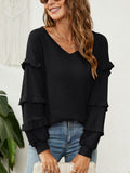 Ruffled V-Neck