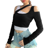 Firm Streetwear Slim Fit V Neck Long Sleeve Tops & Lace Shorts Two Piece Set Women Casual Suits