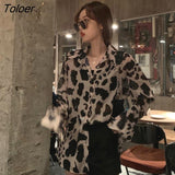 Shirts Women Summer Long Sleeve Leopard Harajuku Chiffon All-match 3XL New Streetwear Chic Womens Outwear Thin
