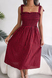 Tie Shoulder Frill Trim Midi
