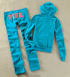 Toloer / Fall 2023 PINK Women's Brand Velvet Fabric Tracksuits Velour Suit Women Tracksuit Hoodies And Pants SIZE S - XL 102-0-Outfit