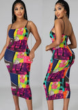 Chains Print Strap Midi Party
