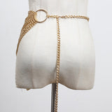 Metal Chain Split Joint Irregular Long Belt Personality Women New Fashion Tide All-match Spring Autumn 2023