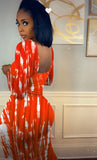 Print Party Sexy Midi Bodycon