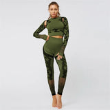 Clothes for Women Print Sportswear Woman Fitness Sports Suit Female Leggings Top Gym Workout Set Jogging Femme