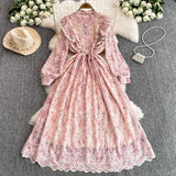 Court-Style Long Dress With Heavy Embroidered Lace Dress