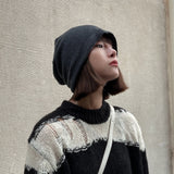 Women Black Brief Casual Fishermen Hat New Round Dome Temperament Fashion Tide All-match Spring Autumn 2023