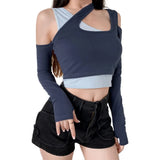 Firm Streetwear Slim Fit V Neck Long Sleeve Tops & Lace Shorts Two Piece Set Women Casual Suits