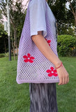 Cut-out Flowers Shoulder Eco Bag-Outfit