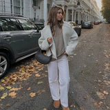 Large Collar Wool Crop Coat-Outfit