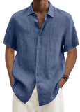 Explosion Summer V-Neck Button Cotton Cotton Pure Cotton Shirt Shirt Man Shirt