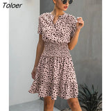 Women Leopard Casual Black Summer Ruffle Mini Dresses Buttons Ladies Purple Waisted Fitted Clothing 2022 Womens