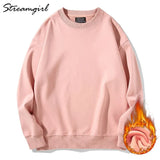 Women Vintage Sweatshirt Oversize Winter Fleece Sweatshirts Casual Green 2020 Autumn Warm Oversized Sweatshirt Women