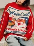 Christmas Sweater Retro Christmas Couple Outfit Loose Lazy Outside Wear 2021 Autumn Winter Snowflake Round Neck New Year
