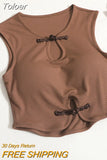 Vintage Chinese Button Elegant Tank Tops With Bra Pad Women Hollow Out Crop Tops Knitting For Women Camisole