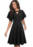 Elegant Keyhole Flying Sleeve Skater
