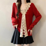 Toloer Buckle Loose Retro Sweater Cardigan Women 2025 Autumn And Winter New Round-Necked Collared Flower Knitted