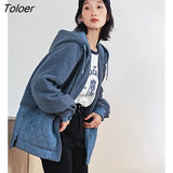 Women Plush Coat 2022 Winter Long Sleeve Loose Hooded Sweatshirts Splicing Diamond Check Jacket Casual Warm