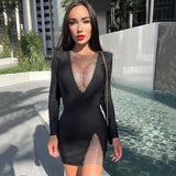 Toloer Female Spring And Autumn Senior Sense Small Fashion Sexy Tight Package Hip Skirt Pure Desire Night Long Sleeves-Outfit